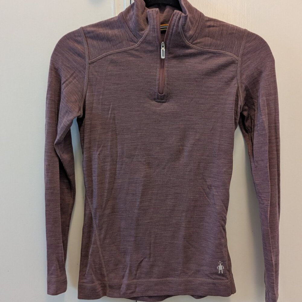 XS Smartwool mauve merino wool long sleeve baselayer